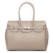 Geanta dama piele naturala DiAmanti Hermina Taupe Deschis